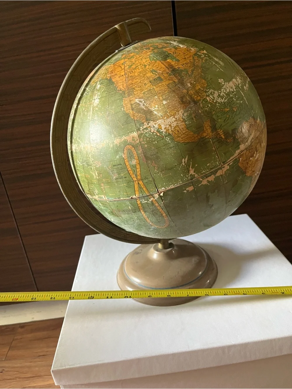 Vintage Green and Brown Decorative Globe - Home Accents